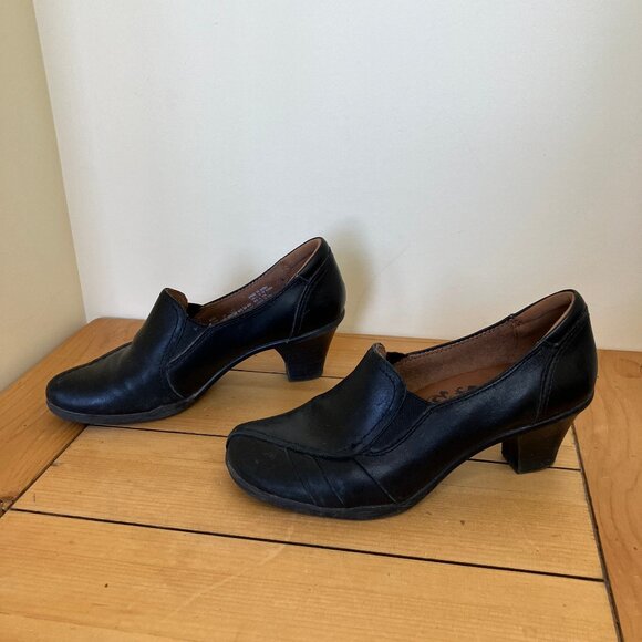 Earth Spirit Classics Black Leather Heels Slip On Loafer Dress Shoes US 7 - Picture 4 of 7